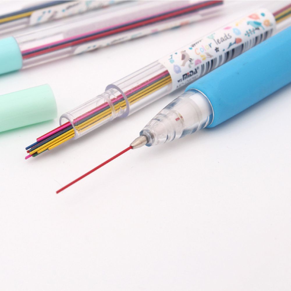 15Pcs/box 0.5 0.7mm Colorful Mechanical Pencil Refills Lead Art Sketch Drawing Color Automatic Pencil Lead Ramdom Color 2B