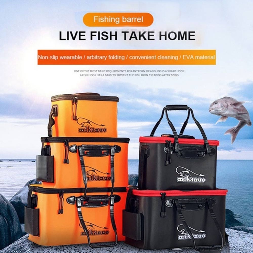 Zipper Fishing Bucket Waterproof Fishing Bag Large Capacity Lure Fishing Tackle Pack Outdoor Live Fishing Bag Fish Box Supplies