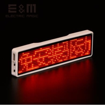 4 Letters Bluetooth LED Screen Neon Sign Micro USB Displayfor Badge Business Card Worker Plate Badge Scroll Font 11*44