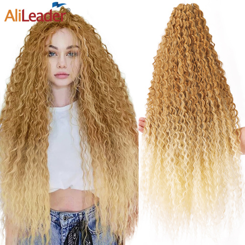 28 inch Afro Kinky Lange Krullend Vlechten Haar Synthetische Braid Crochet Blonde Bruine Roze Bundels Ombre Zachte Lange Krul voor Rusland