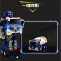One Key Deformation RC Truck Oil Tanker Robot Car Remote Control Stunt Car Smart Voice Control Toy With LED Light Sound effect