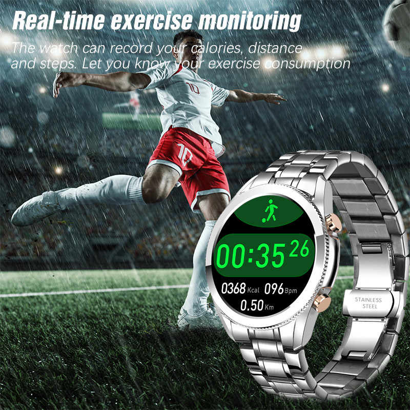 LIGE Steel Band Bluetooth Call Smart Watch Men Full Touch Screen Sports Watches Waterproof For Android ios smartwatch Mens Gift