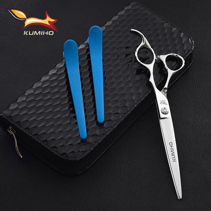 KUMIHO professional hairdressing scissors 440c 6.5inch hair scutting scissors 7inch hair shear with offset handle free shipping