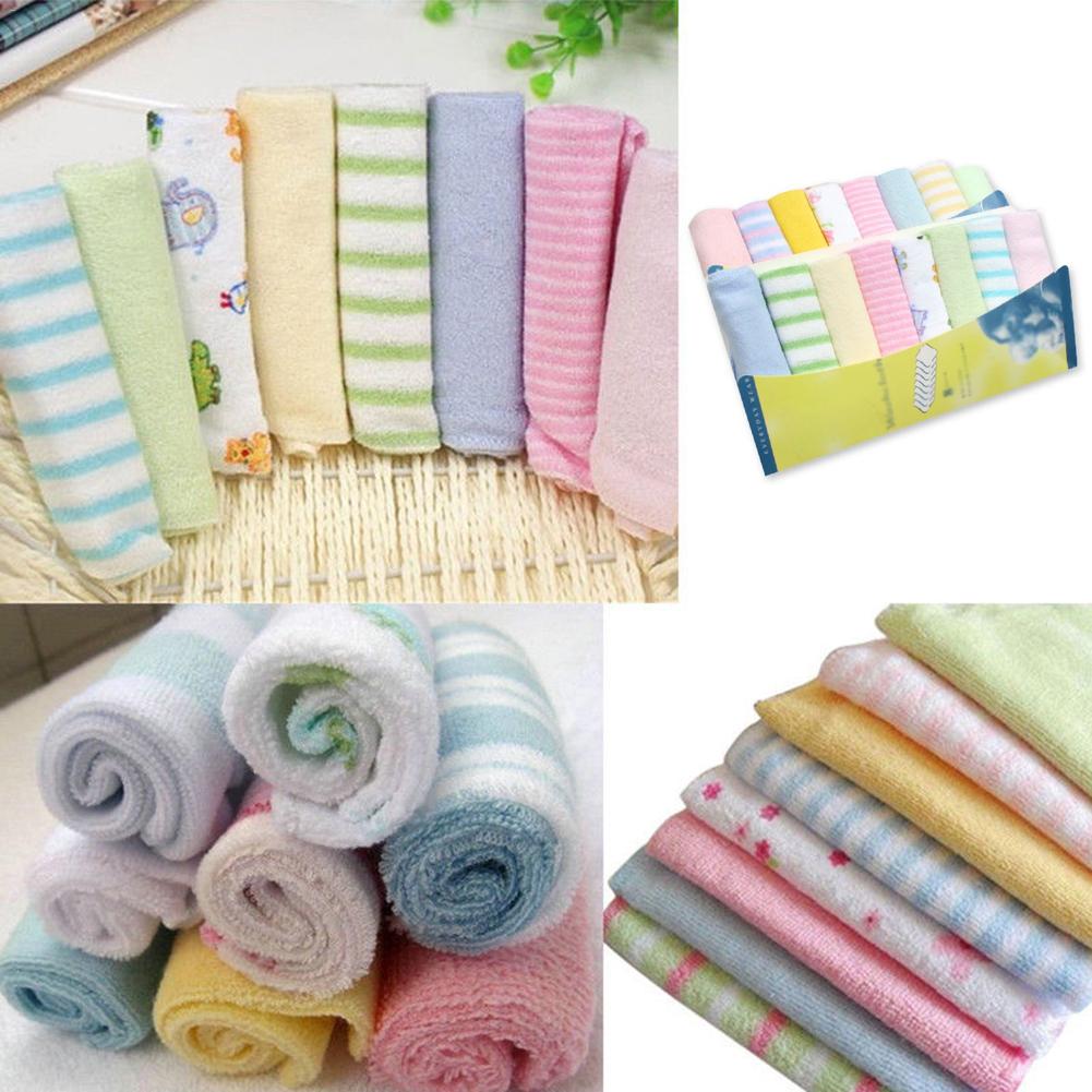 8pcs/pack Muslim Cotton Newborn Baby Towel Baby Wash Cloth Square Handkerchief Saliva Bib Care Towel Baby Wash Towel Newborn