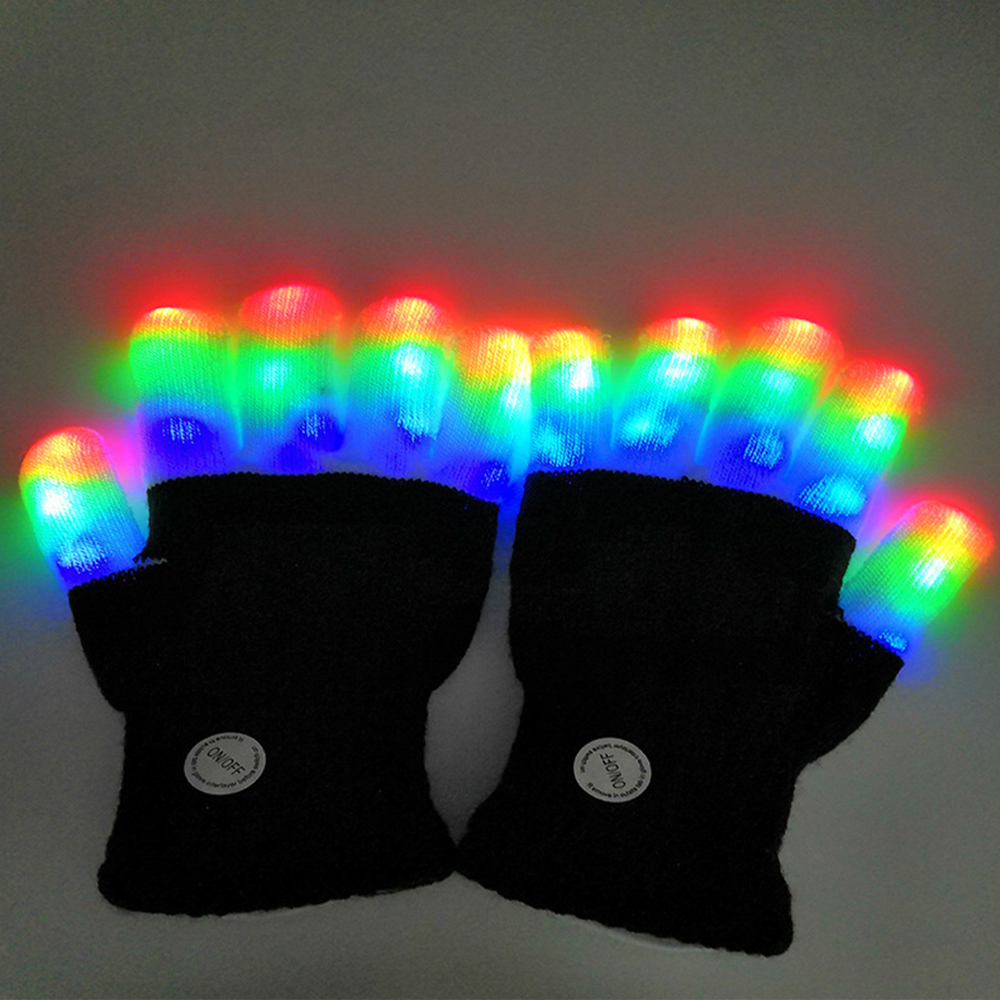 LED Light Mittens luminous Gloves Children Adult LED Finger Light Gloves Kid Adult LED Flashing Magic Glove Glow In The Dark Toy