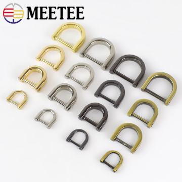 Meetee 20pcs 1-2cm Metal Movable Screw D Ring Buckles Bag Purse Strap Belt Hang Buckle DIY Manual Crafts Sewing Accessories H6-3