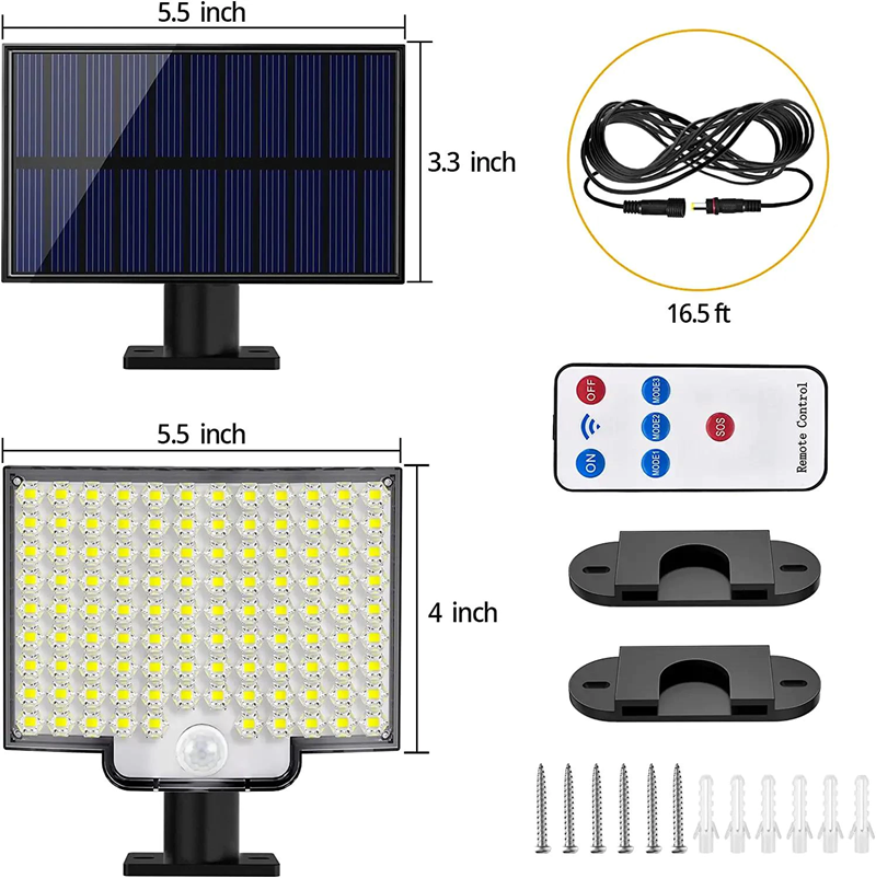 Solar LED Wall Light Outdoor 106 LEDs