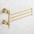 Bathroom Movable Towel Holder Crystal Gold Bath Towel Rack 4 Layer Chrome Towel Bar Bathroom Hardware EL7024DH