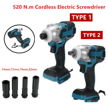 18V 520N.m Cordless Electric Impact Wrench Brushless Electric Wrench Power Tool Rechargeable Wrench For Makita Battery
