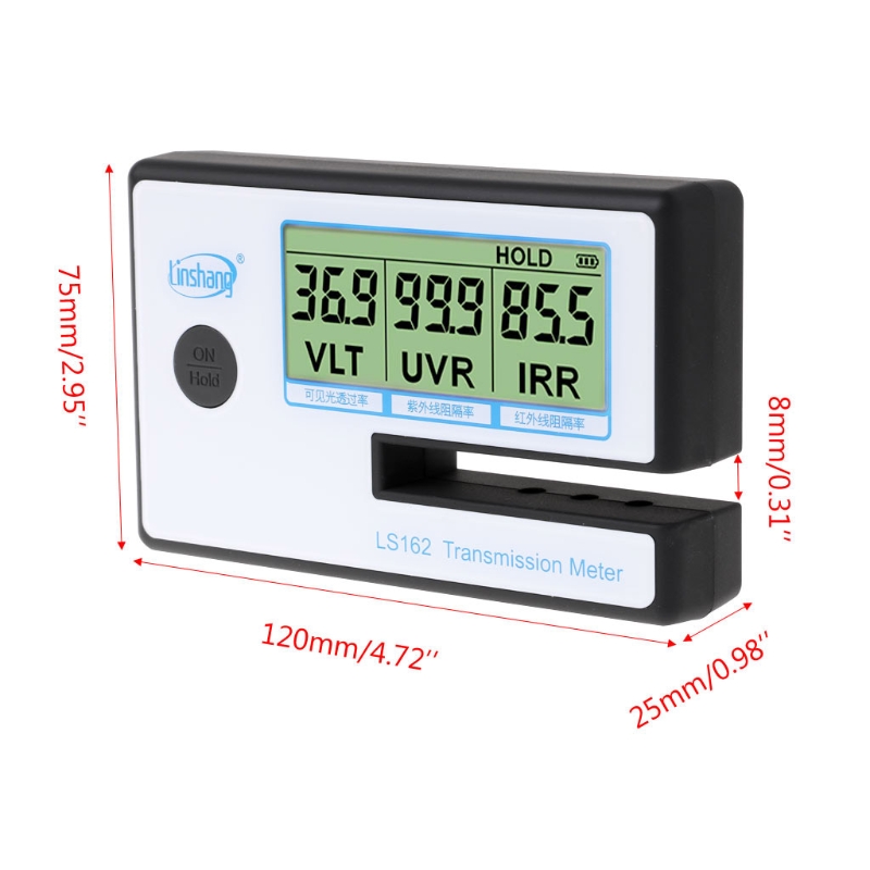 Linshang LS162 Portable Transmission Meter for solar film glass window tint with VL transmittance UV IR rejection blocking rate