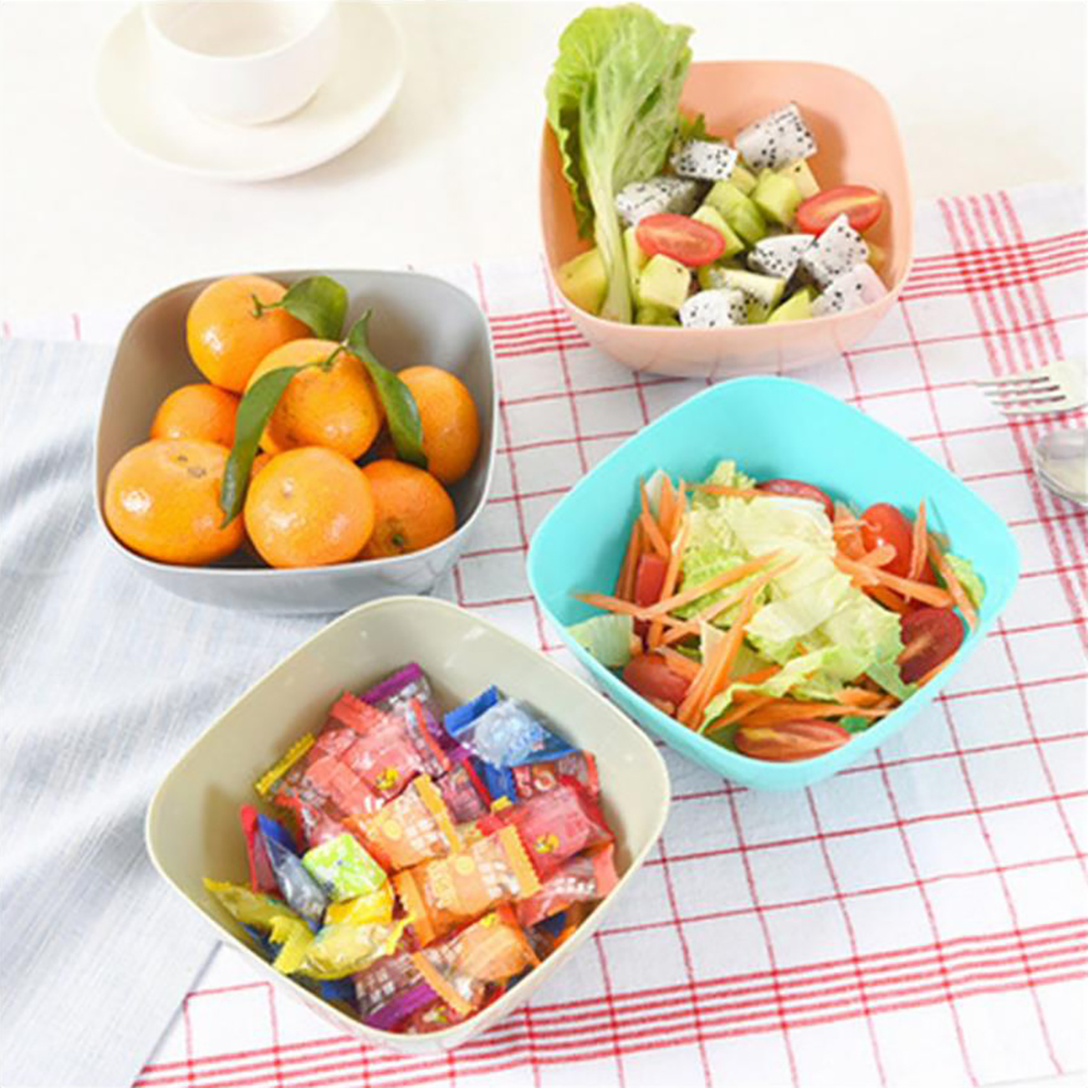 1Pcs Square Fruit Plate Living Room Plastic Fruit Bowl Household Salad Bowl Tea Table Candy Plate Salad Bowl