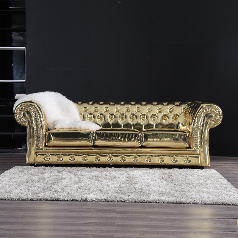 Unique Luxury Lounge Sofa 2 Seater PU Leather Velvet Upholster Single Sofa For Living Room Hotel