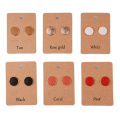 Cpop Vintage New Circle Leather Stud Earrings Solid Color Leather Jewelry Women Accessories Gift for Friend Hot Sale Wholesale