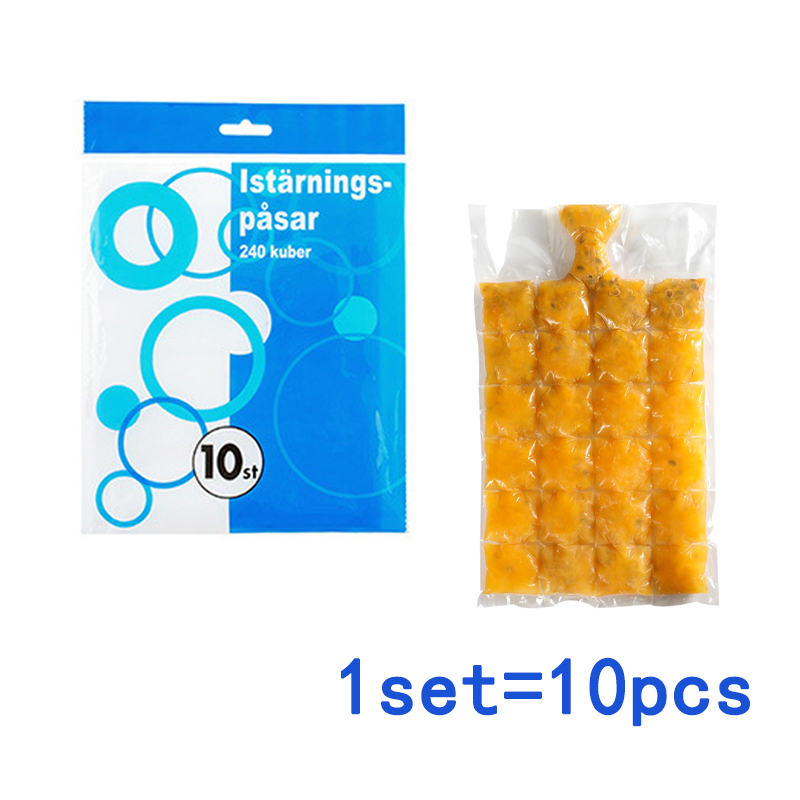 10 Pcs Disposable Ice Cube Bags Mold Tray Freezing Maker Self-Sealing Ice-making Bag Cream Popsicle Mold Helados Drinking Tools