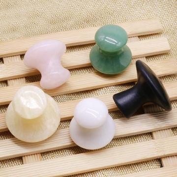 Natural Jade Massage Tool Mushroom Shape Facial Eye Scraping Guasha Board Stone Acupuncture Massage Tool Health Care