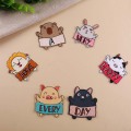 one set embroidery patch cow pig rabbit animal cartoon patches for bag hat badges applique patches for clothing EE-786