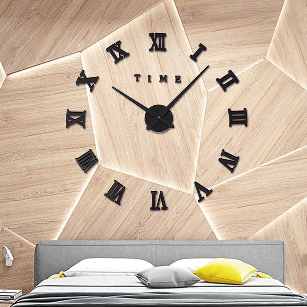 3D Real Big Wall Clock Rushed Mirror Sticker Diy Living Room Home Decor Fashion Watches Arrival Quartz Large 6