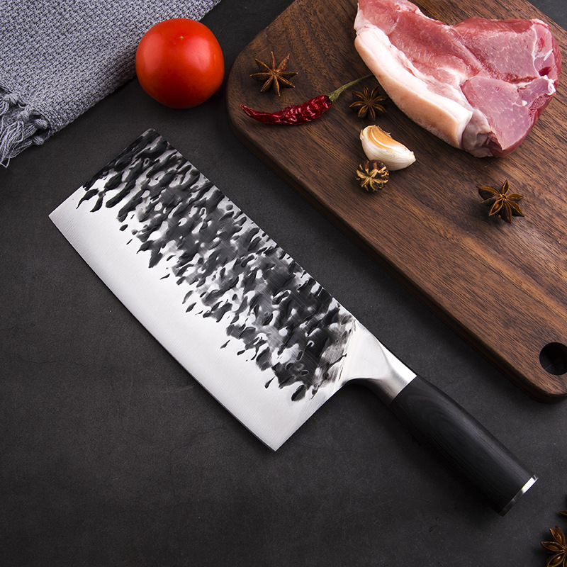 Chinese Forged Knife Butcher Kitchen Knives Tool Handmade Non-stick Chopping Slicing Chef Knives Cleaver Knife Wood Handle Gift