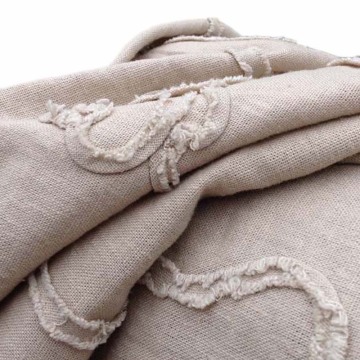 Chinese Natural Linen Embroidery Summer Fabric for Dress,Water Washed Ribbon Floral Apparel Sewing Fabric,Diy Cloth,Width130cm