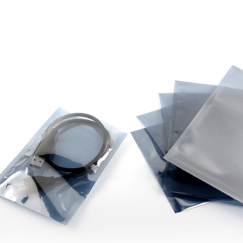 Open Top Gray Transparent Electronic Accessories Shielding Anti Static Package Bags Antistatic Packaging Bag