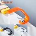 Orange/white Basin Faucet Brass Made Chrome Faucet Brush Nickel Sink Mixer Tap Vanity Faucet Hot Cold Water Bathroom Faucet