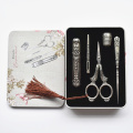 1 Set Retro Vintage Scissors Awl Threader Thimble Iron Box Cross Stitch Scissors Sewing Scissors Embroidery Scissors Thread Tool