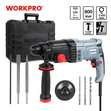 WORKPRO 230V 26mm 4 Functions AC Electric Rotary Hammer with BMC and 5pcs Accessories Impact Drill Power Drill Electric Drill