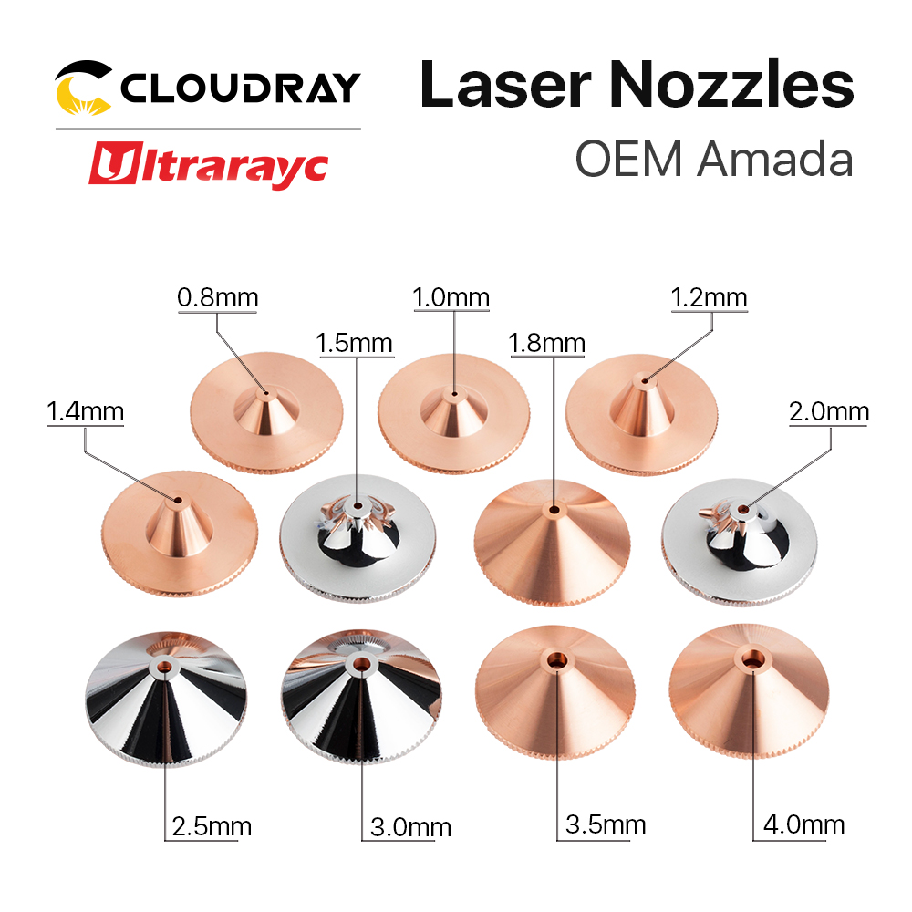 Ultrarayc Carbon Steel Cutting Laser Single Double Layer Nozzle Chrome-plating Layers D25 H20 M12 Caliber 0.8mm-4.0mm