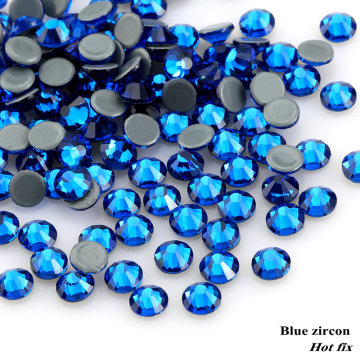 QIAO SS16-SS30 (3.8mm-6.5mm) Blue Zircon/Capei blue Iron On Flat Back Crystals Stone Hotfix Rhinestones