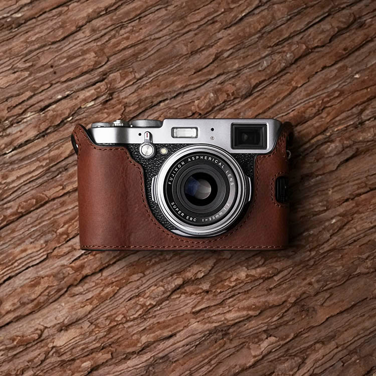 Fuji X100F Camera Mr.Stone Handmade Genuine Leather Camera case Video Half Bag Camera Bodysuit