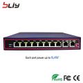 100Mbps 8 port poe switch ethernet switch poe 48V-56V network 250M vlan uplink port lan switch for IP camera or wireless AP ftth