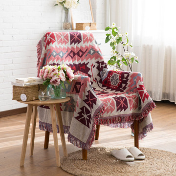 Geometric Plaid Sofa Blanket Bohemian Travel Picnic Bedspread Throw Blanket For Living Room Modern Chair Sofa Cover Slipcover