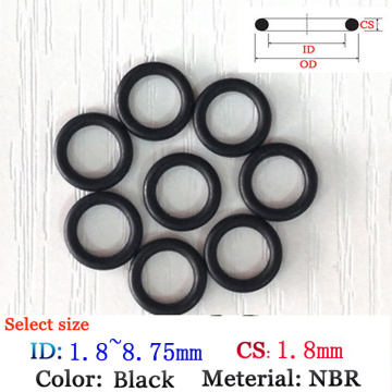 Rubber O-Ring CS1.8mm Fluoro Washer Seals Plastic gasket Silicone ring film oil and water seal gasket NBR material black O-Ring