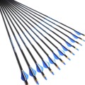 12pc Pure Carbon Arrow Spine 200 300 340 400 500 600 700 800 ID 6.2 mm Archery For Compound /Recuvre Bow Hunting shooting