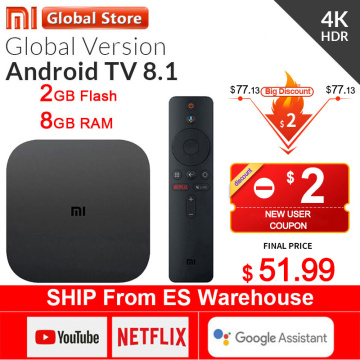 Original Global Xiaomi Mi TV Box S 4K HDR Android TV 8.1 Ultra HD 2G 8G WIFI Google Cast Netflix IPTV Set top Box 4 Media Player