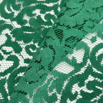 Dark Green Floral Cotton Nylon Lace Fabric 150cm