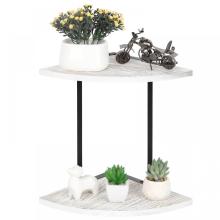 2-Tier Wall Mounted Floating Corner Storage Shelf