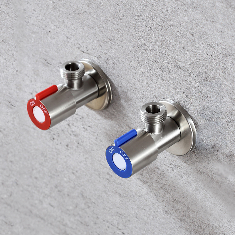 Stainless Steel Angle Valve G1/2 Filling Valves Brushed Finished Water Heater Hot Cold Angle Valve Bathroom Toilet Accessories