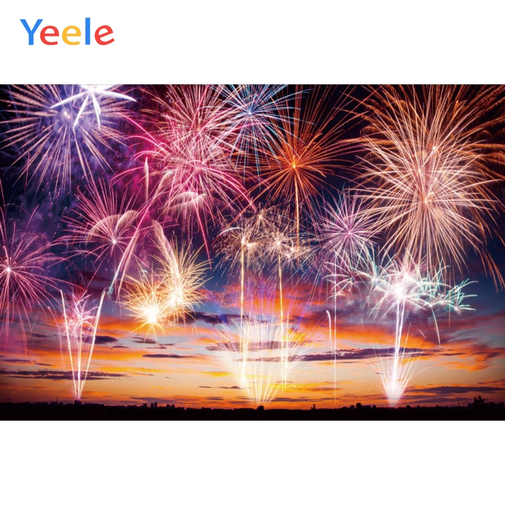 Colorful Fireworks Firecrackers Backdrop Happy 2020 New Year Party Christmas Photography Background For Photo Studio Photophone