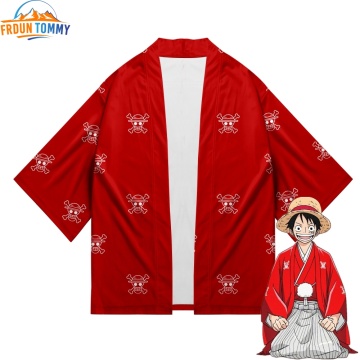 One Piece Japanese Kimono new print Luffy Cardigan Cosplay Shirt Summer Kawai One Piece Kimono cardigan samurai costume clothing