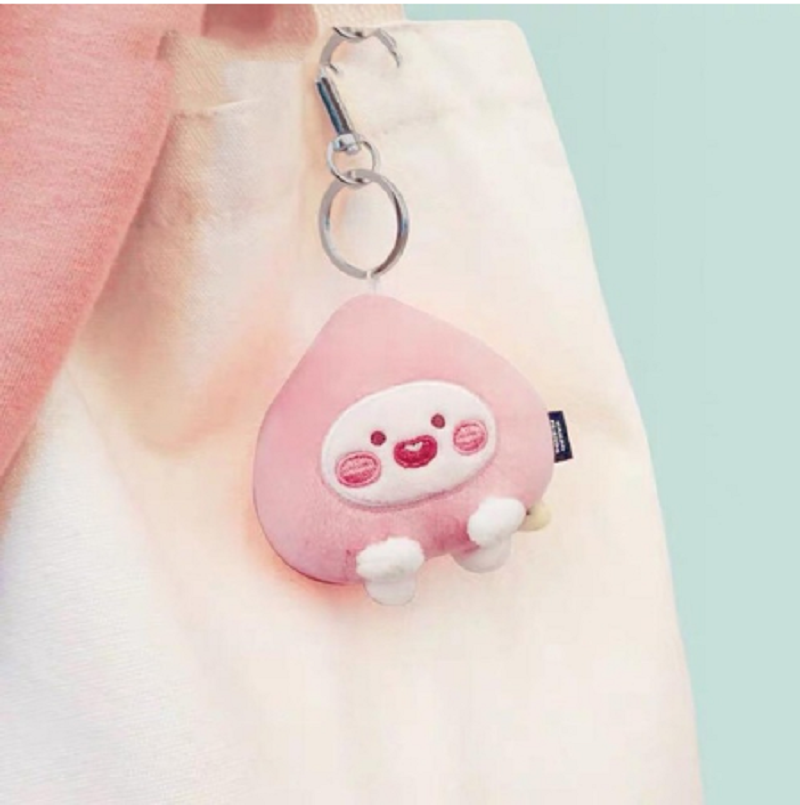 2020 Cartoon Cute Doll Keychains APEACH Bobbin Peach Plush Bag Key Chain Fashion Bag Pendant Pendant Lovers Gift Key Ring