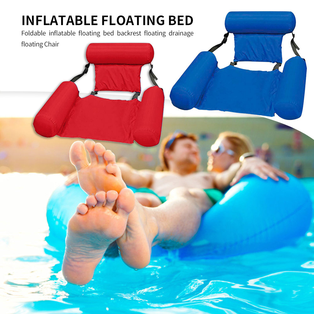 Swimming Pool Float Lounge Water Chair Summer Inflatable Foldable Floating Row Beach Swimming Pool Water Hammock Water Bed