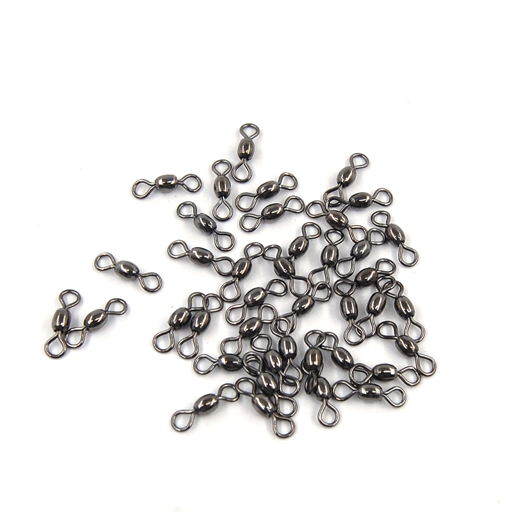 JSM 500 pcs/lot Crane Fishing Swivel With Solid Ring Hook Connector for ice Fishing Accessories