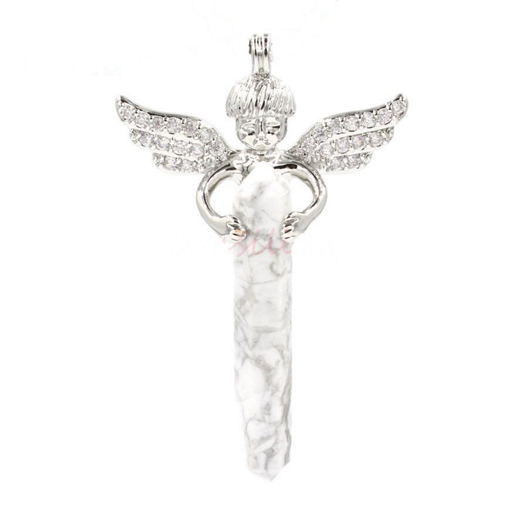 Angel hexagonal column crystal pendant necklace female treatment sharp chakra Pendants Quartz