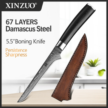 XINZUO 5.5''inch Boning Knife VG10 Core Damascus Stainless Steel Kitchen Knife Cooking Tools Fillet Fish Debon Knives G10 Handle