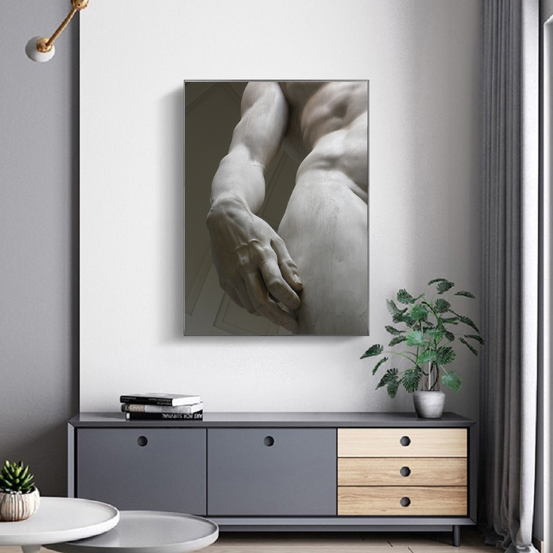 Michelangelo Sculpture Art Posters And Prints Black White David Hand Wall Art Canvas Paintings Pictures Living Room Home Decor