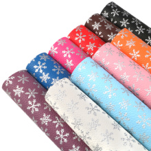 Silver Foil Snow Lychee Faux Artificial Synthetic Leather Fabric Sheet DIY Handmade Material for Bows Bag,1Yc6931