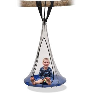 SkyBound 39 Inch Tree Swing Saucer Swing Blue