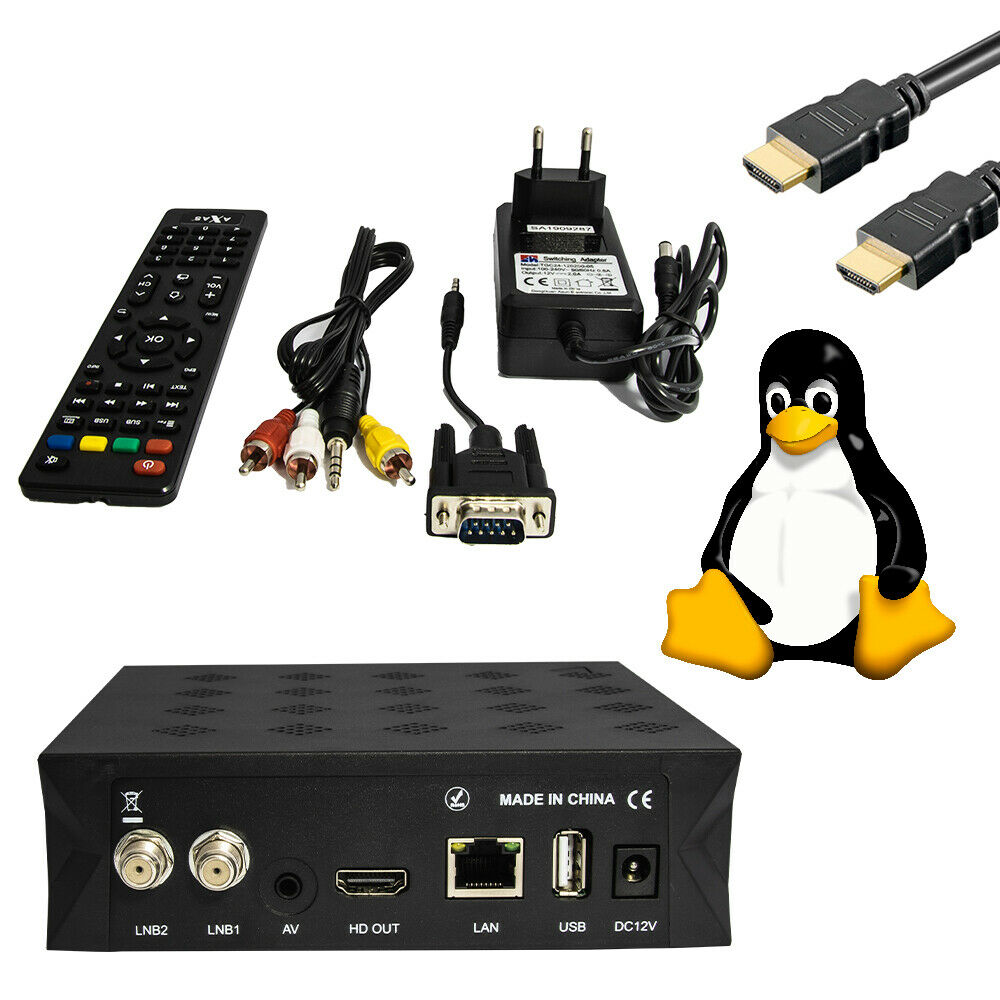 Axas His Twin DVB-S2/S HD Enigma 2 Satellite TV Receiver WiFi + Linux E2 Open ATV H.265 Linux tv box