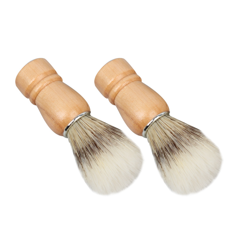 Synthetic (nylon) Hair Men's Shaving Brush Wooden Handle Beard Brush Shaving Foam Brush Face Shaving Soft Hair Brush